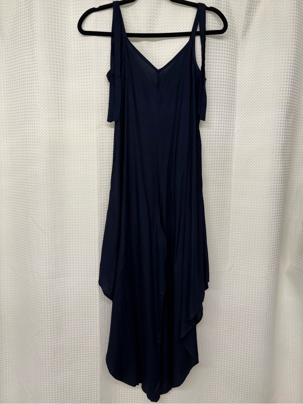 Vince Camuto Navy Wide Leg Jumpsuit XXS Tie Shoulder Palazzo